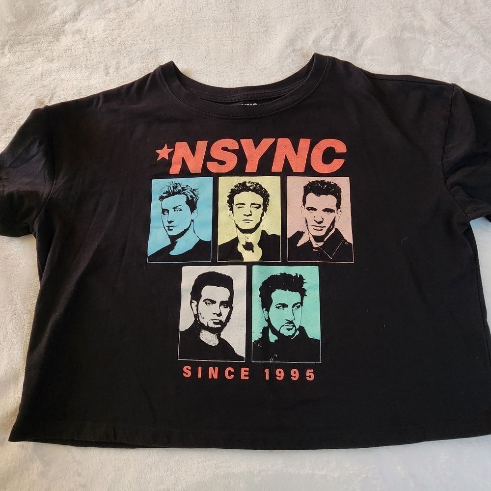 NSYNC 2020 Black Crop Top With Graphics Size Large